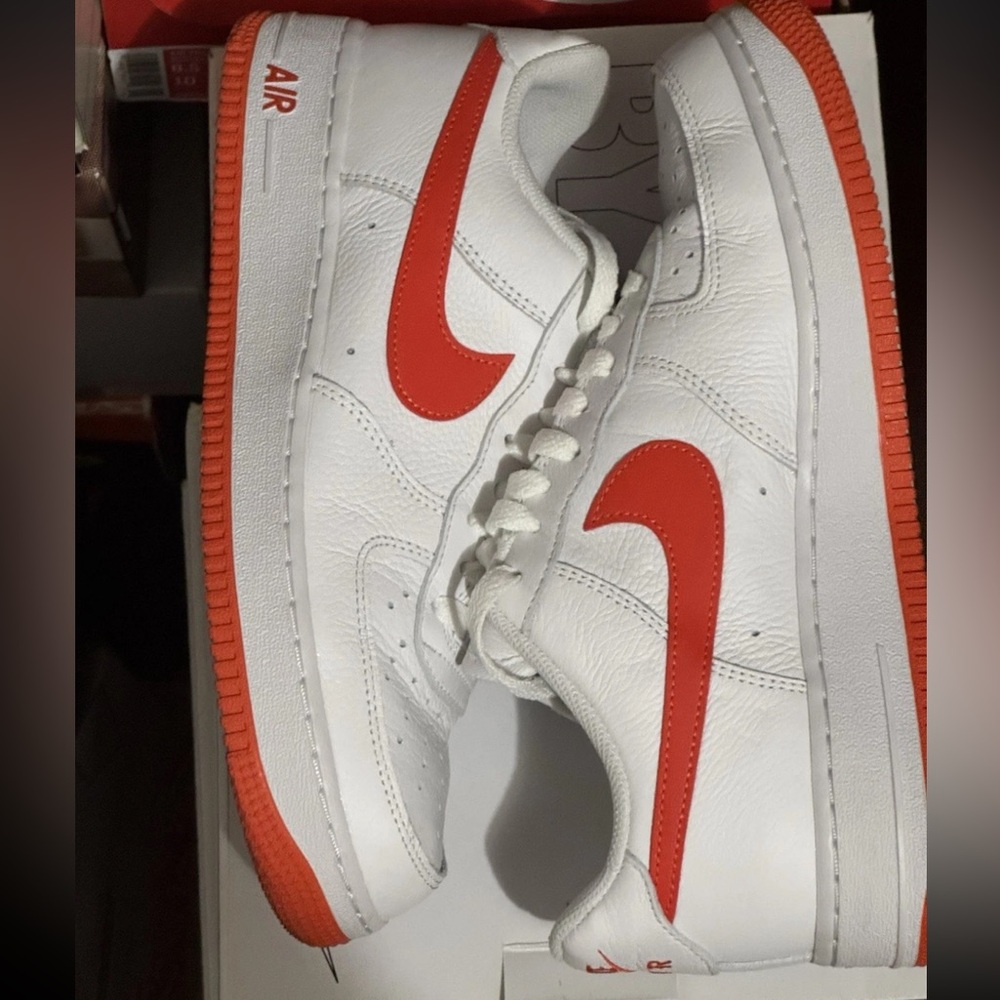 Nike Air Force 1 low Nike by you anniversary edition sz 8 
White/orange